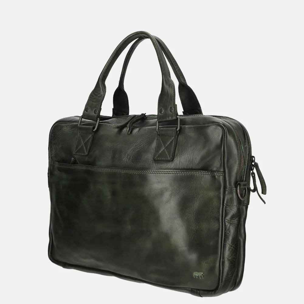 Bear Design Leandro laptoptas 15.4 inch olive bij Duifhuizen