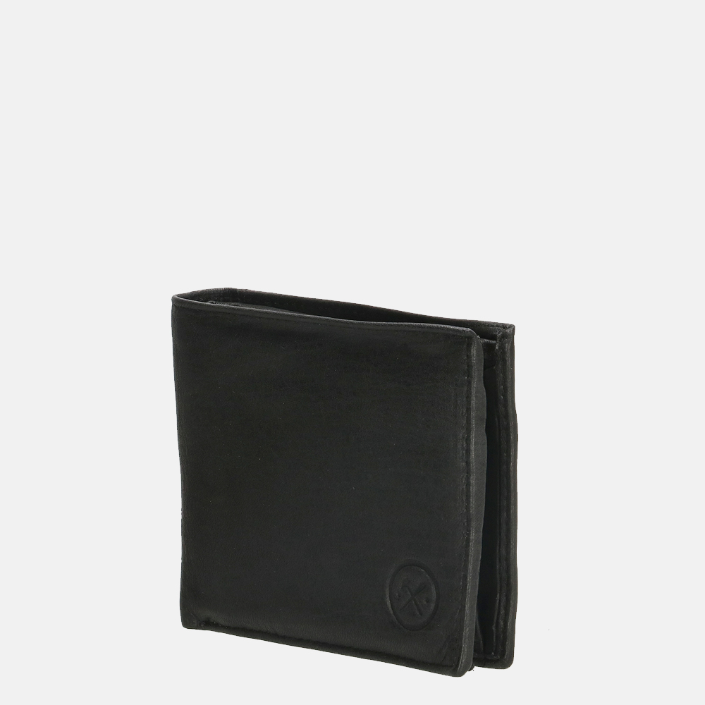 Hide & Stitches billfold black bij Duifhuizen