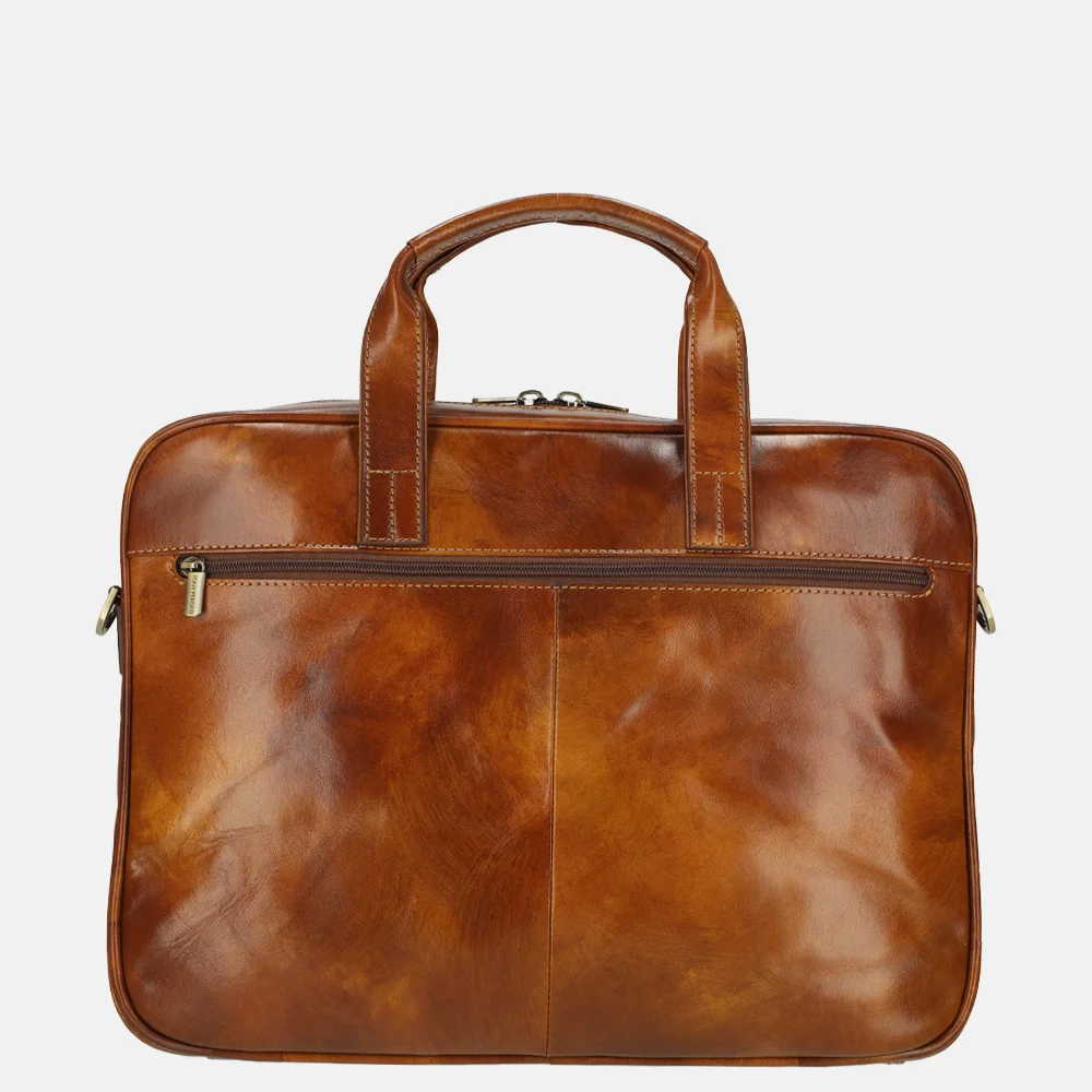 Tony Perotti van Gogh laptoptas 15 inch cognac bij Duifhuizen