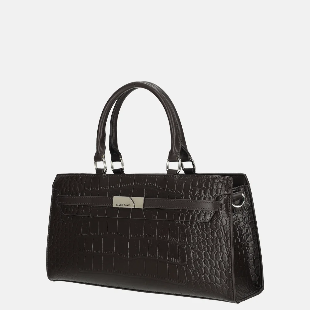 Daniele Donati Croco handtas dark brown bij Duifhuizen