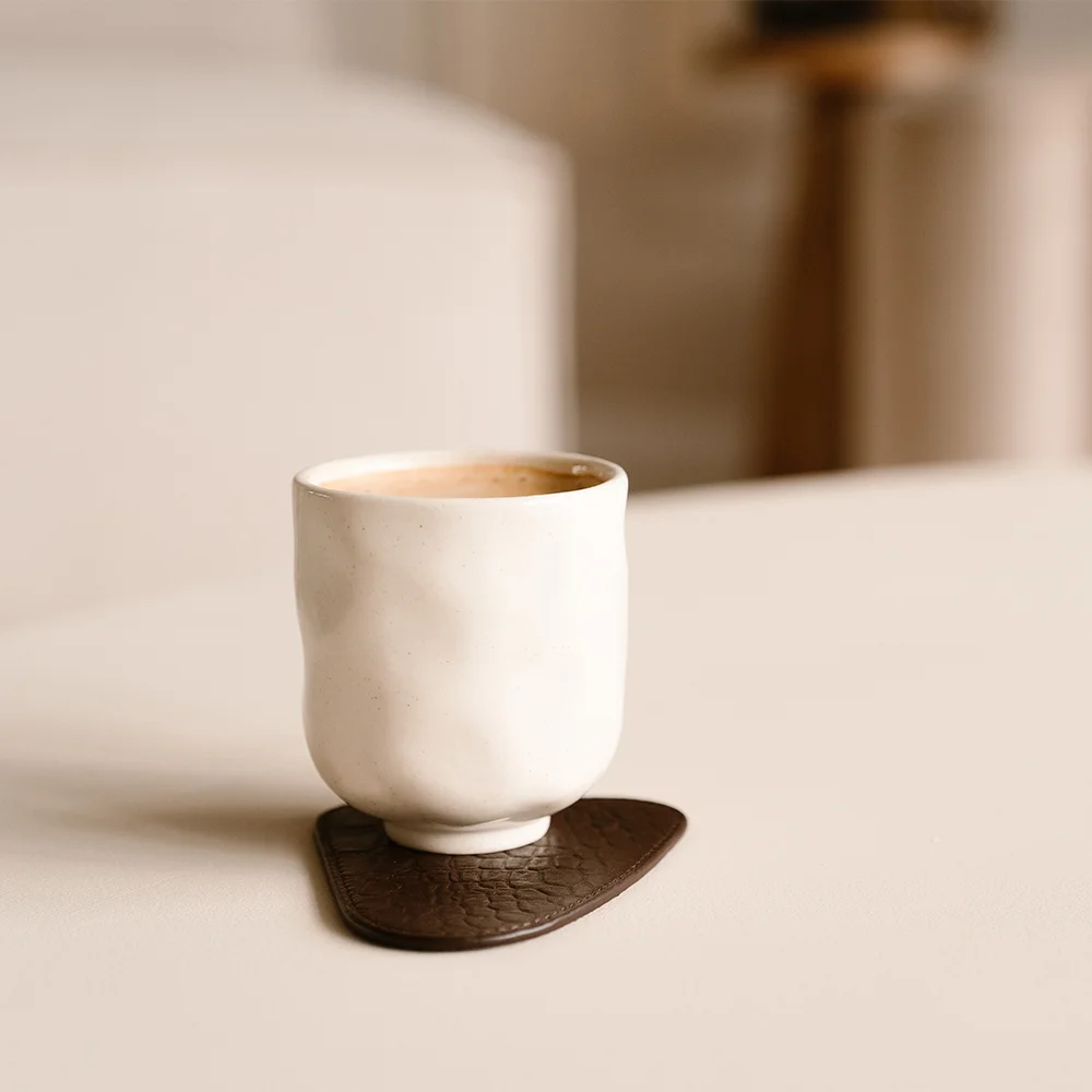 Chamada leren onderzetters croco organisch donkerbruin bij Duifhuizen