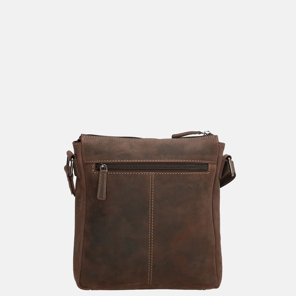 Old West crossbody tas dark brown bij Duifhuizen