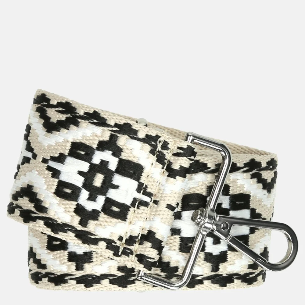 Duifhuizen schouderband azteca wit/zwart/beige