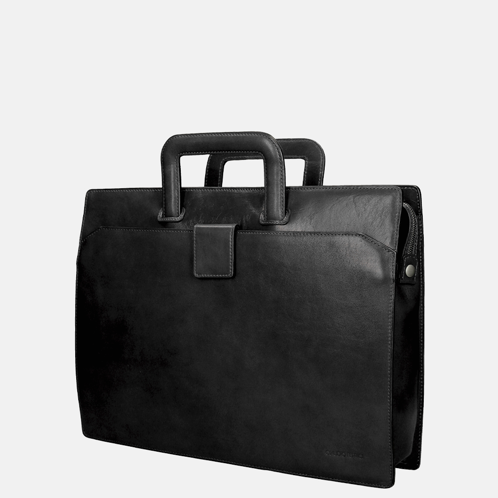 Claudio Ferrici Classico laptoptas 15.6 inch M black bij Duifhuizen