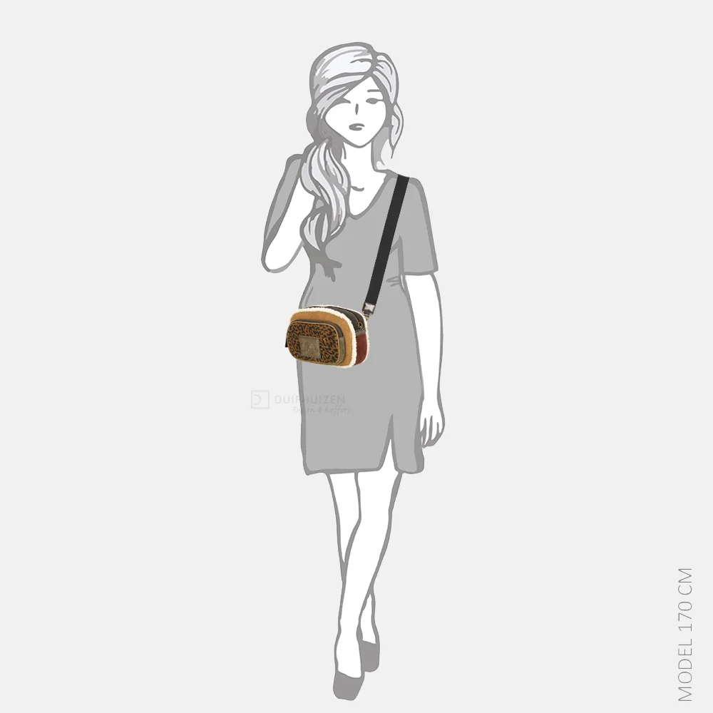 Kurt Geiger Southbank schoudertas suede camel multi bij Duifhuizen