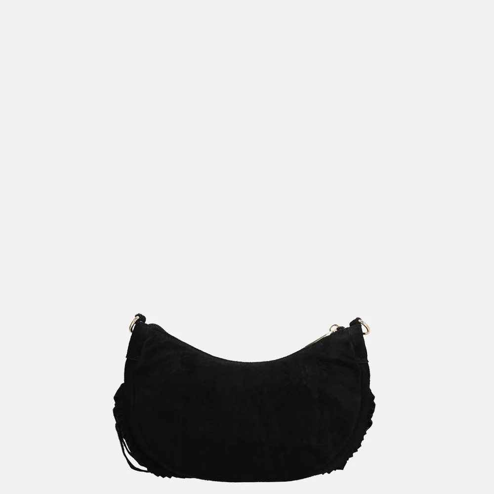 Charm London suède crossbody tas S franjes zwart bij Duifhuizen