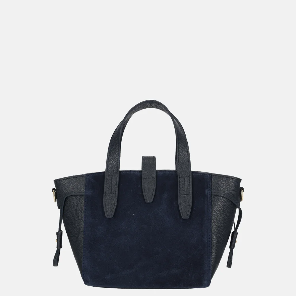Charm London handtas suede/leer donkerblauw bij Duifhuizen