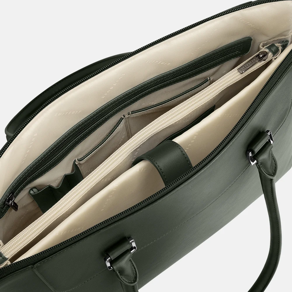 Suitsuit Mystique laptoptas 16 inch dark olive bij Duifhuizen