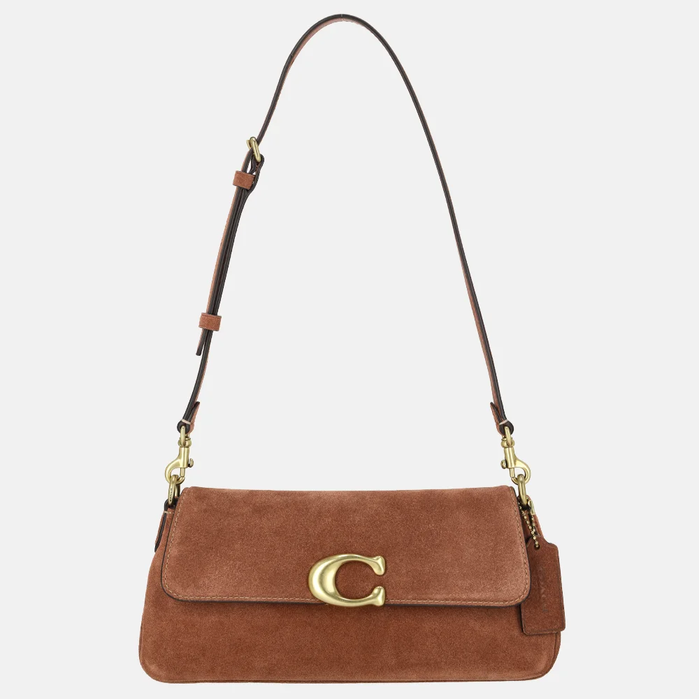 Coach Jet schoudertas suede clay bij Duifhuizen