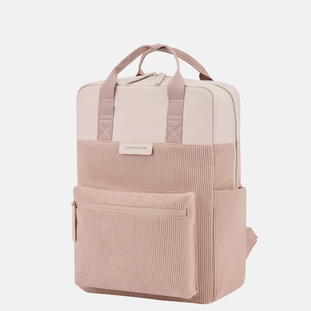 Kapten & Son Bergen Pro Corduroy rugzak 15 inch rose clay bij Duifhuizen