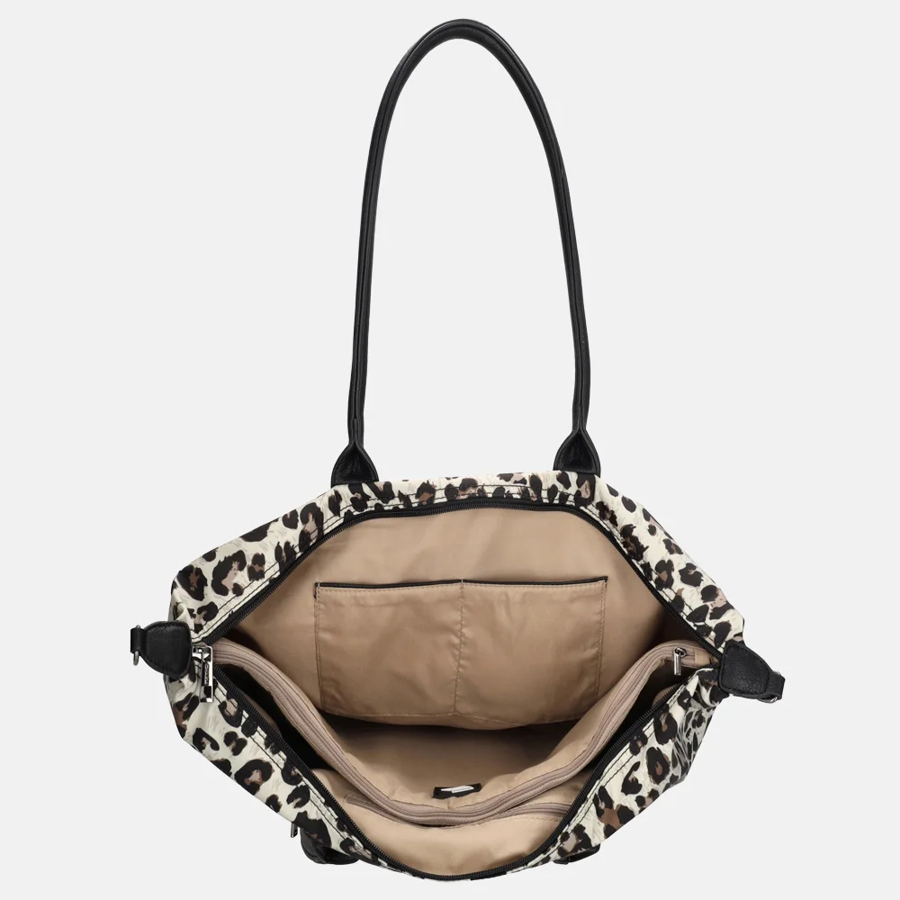 Charm London Buckingham shopper met 15.6 inch laptopvak L luipaard bij Duifhuizen