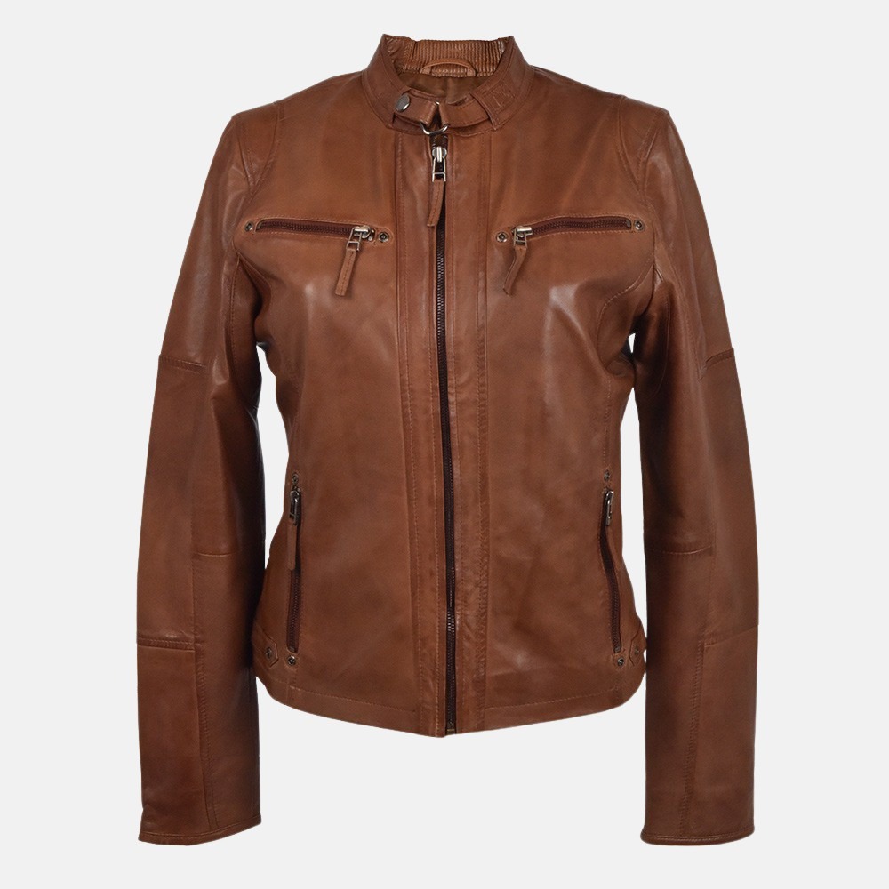 DELORE Biker jack dames cognac DELORE Biker jack dames cognac